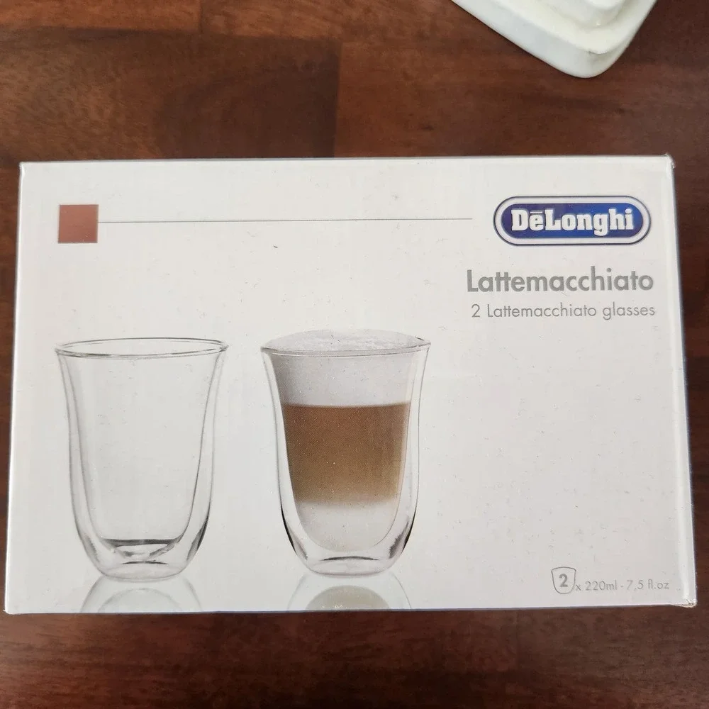 DeLonghi -2 Double Wall Thermal Lattemacchiato Glasses 7.5 OZ NWT - Picture 3 of 5